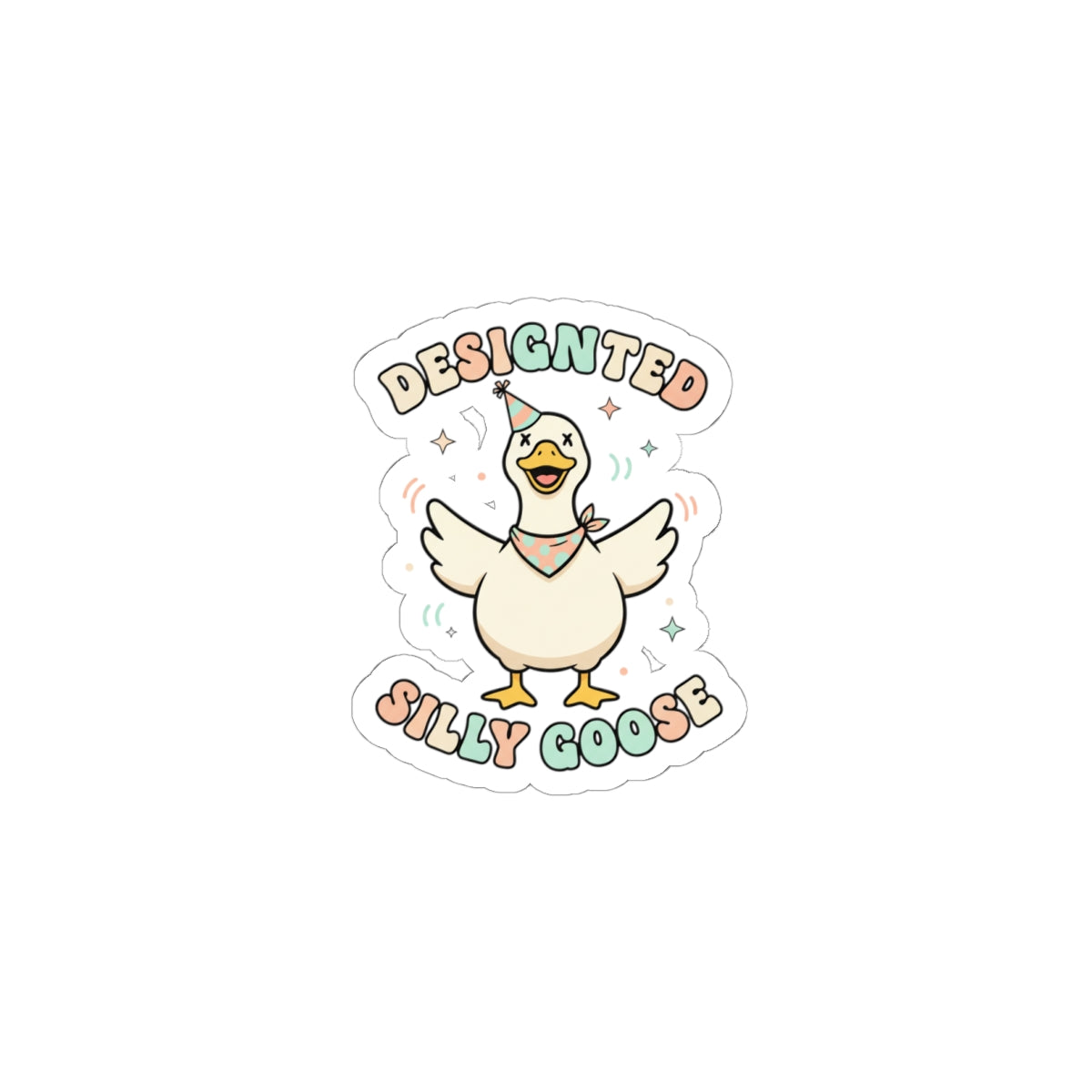 Silly Goose Cute Animal Pun Sticker | wholesome meme, vintage-style