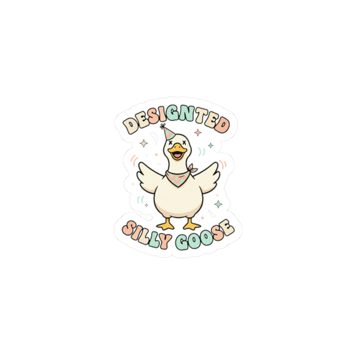 Silly Goose Cute Animal Pun Sticker | wholesome meme, vintage-style