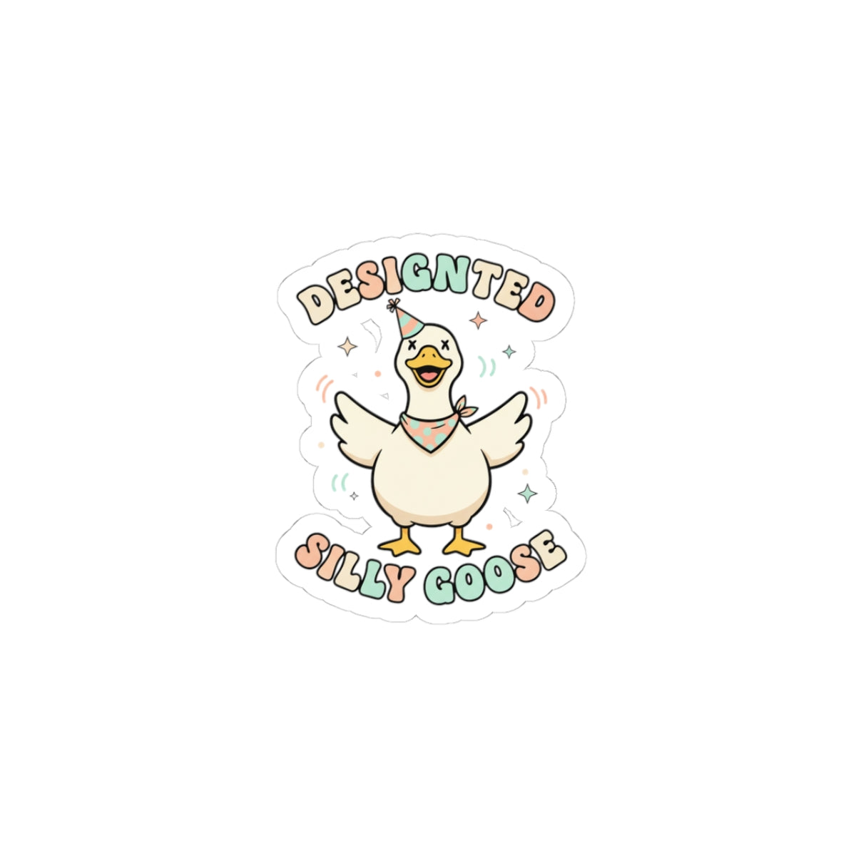 Silly Goose Cute Animal Pun Sticker | wholesome meme, vintage-style