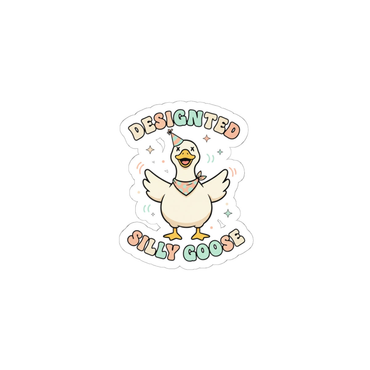 Silly Goose Cute Animal Pun Sticker | wholesome meme, vintage-style